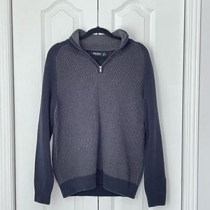 NAUTICA Men’s Navy Blue Quarter-Zip 100% Cotton Sweater